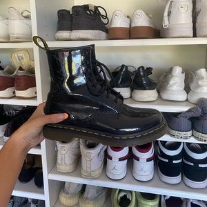 Dr Marten black shinny boot